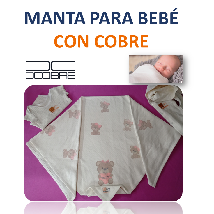 Manta Bebé ALGODÓN con COBRE activo varios diseños. - DCobre