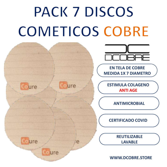 Pack 7 discos cosméticos con cobre activo, LIQUIDACIÓN.