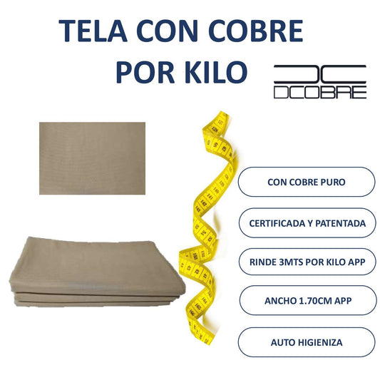 Telas por kilo con COBRE color beige