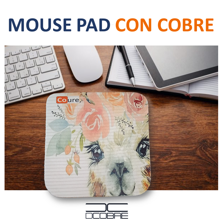Mouse Pad con COBRE activo. Diseño LLAMA - DCobre